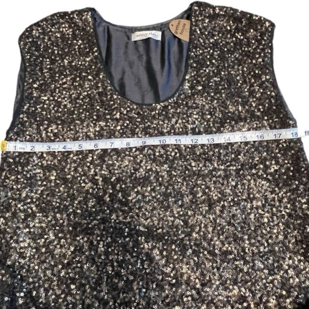 Megan Park Pewter Fully Sequined Sleeveless Top Size 3 (US 10) Holiday $585 - Picture 8 of 11